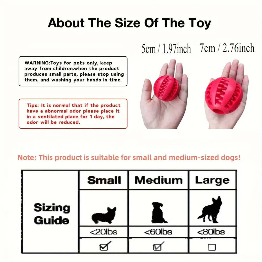Dog Pet Food Treat Feeder Chew Tooth Cleaning Ball 1