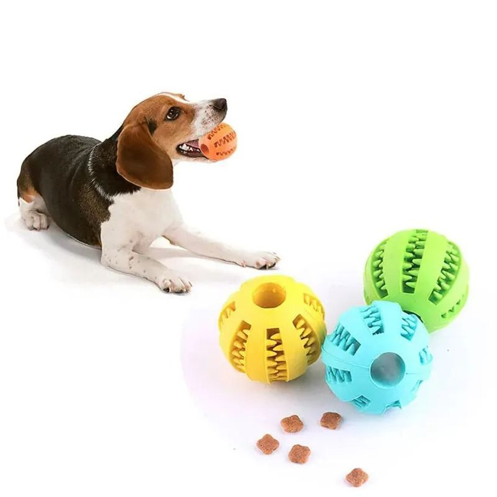 Dog Pet Food Treat Feeder Chew Tooth Cleaning Ball 3