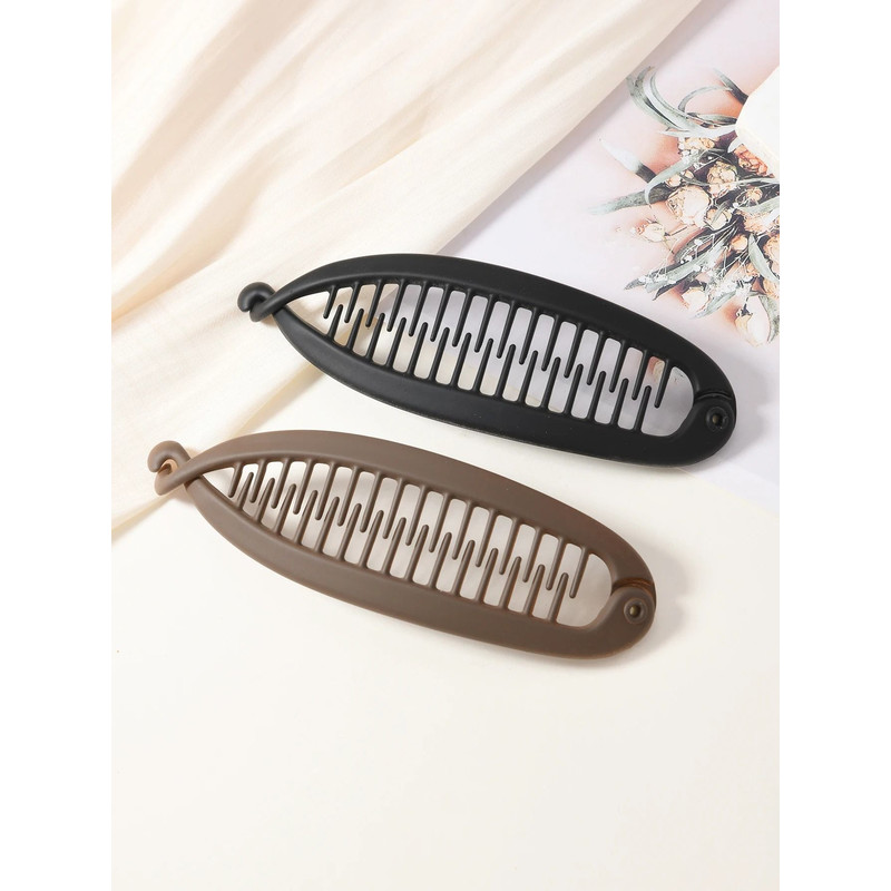 Large Hair Volume Amber Banana Clip Ponytail Clip 1