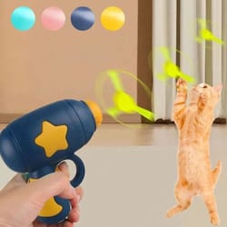 interactive launch cat toy shooter with flying disc balls