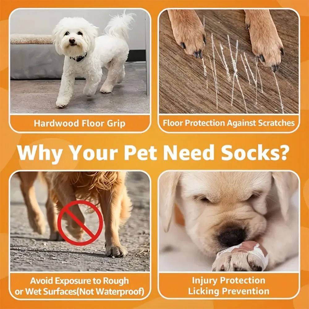 4 Pack Non Slip Dog Socks Double Sided Anti Slip Paw Protection 2