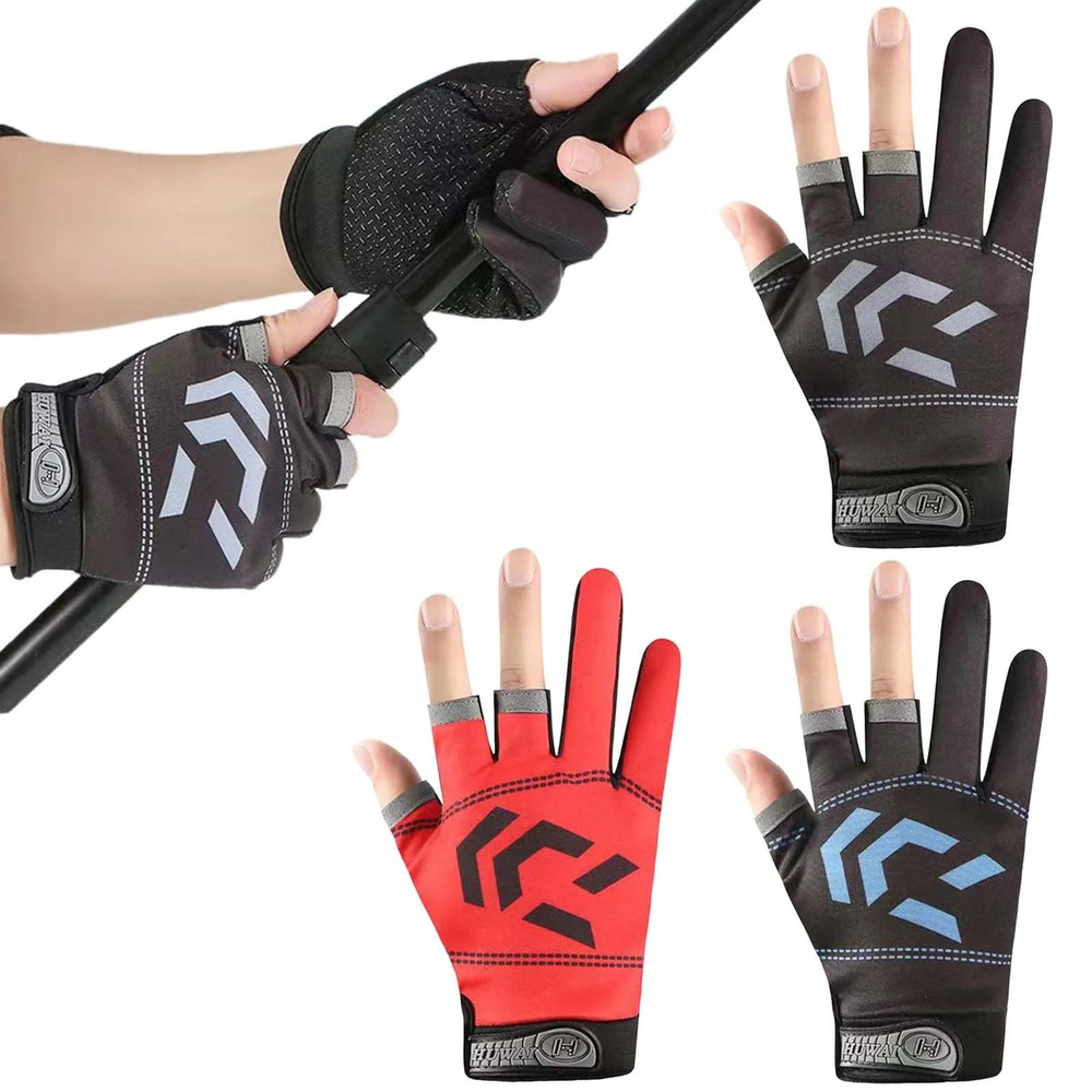Three Finger Cut Fishing Gloves For Sun Protection And Grip 0
