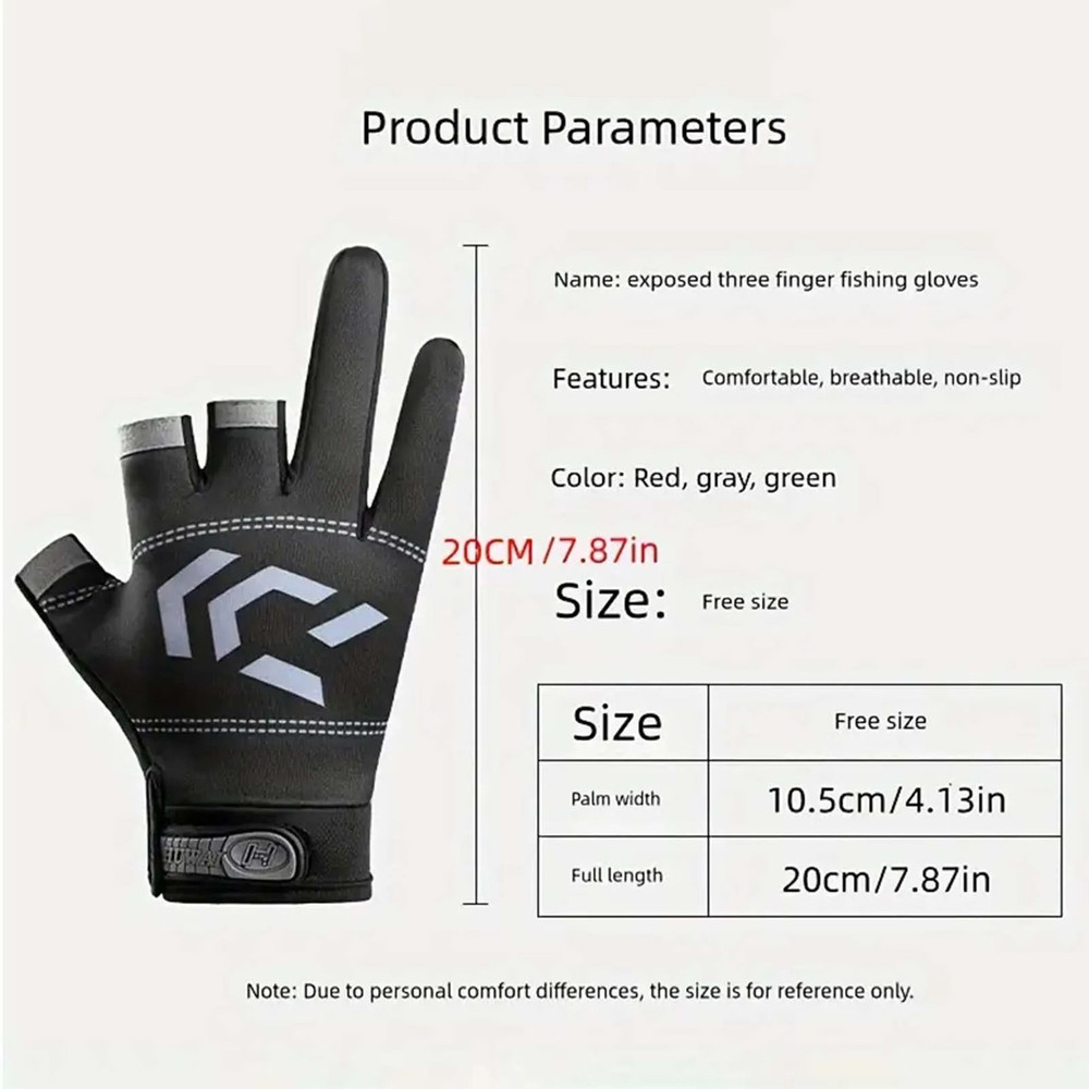 Three Finger Cut Fishing Gloves For Sun Protection And Grip 5