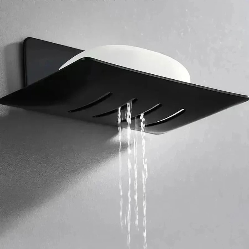 Black Carbon Steel Wall Mounted Soap Holder 0