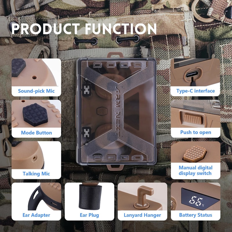 Bluetooth Tactical Noise Reduction Ear Protection Headset 4