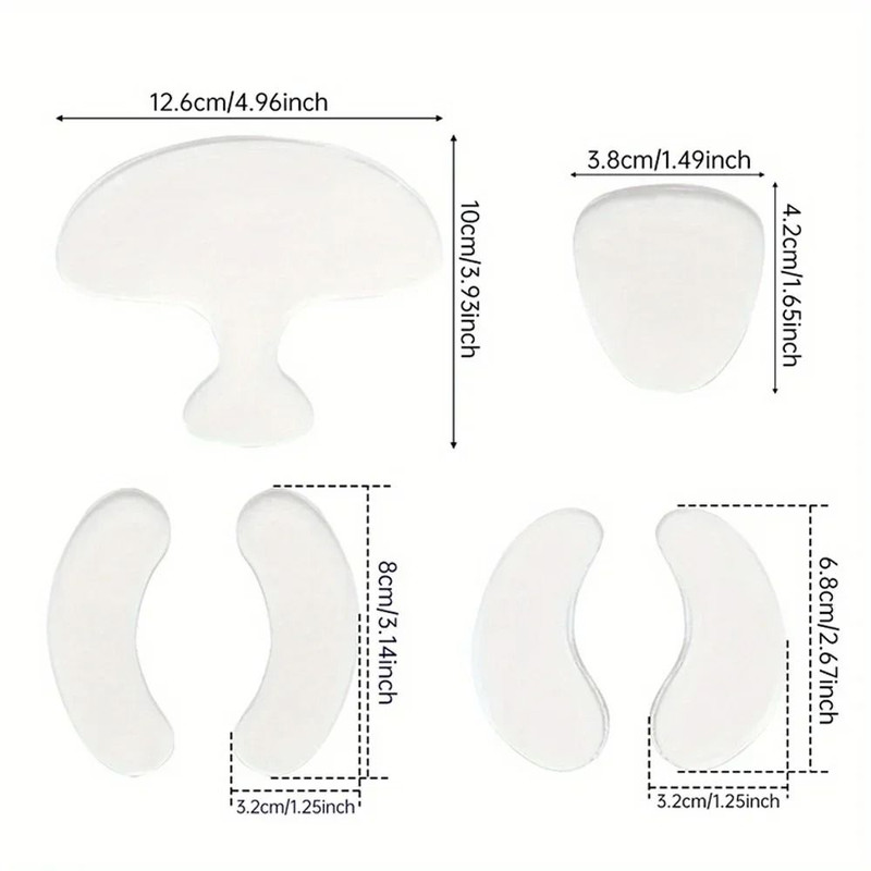 6 Piece Reusable Silicone Anti Wrinkle Pads For Face Neck And Hands 3