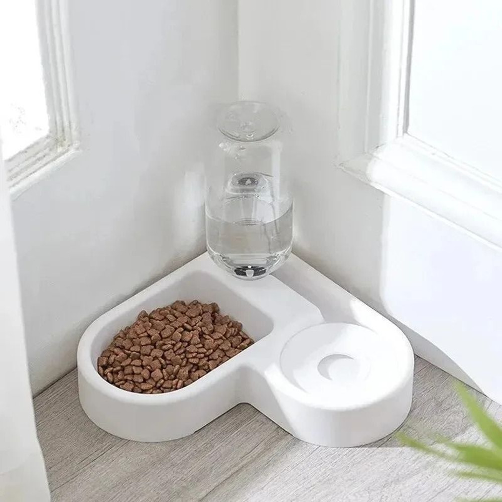 Pet Feeding Station With Double Bowls And Water Dispenser 2