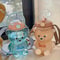 Cute Bear Large Capacity Water Bottle 1000ml Durable Kawaii Drink Tumbler 1