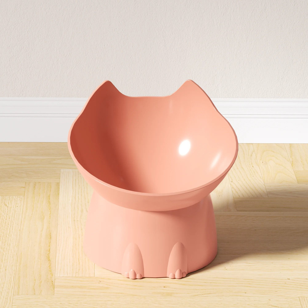Elevated Cat Feeding Bowl With Tilted Design For Comfortable Eating 10