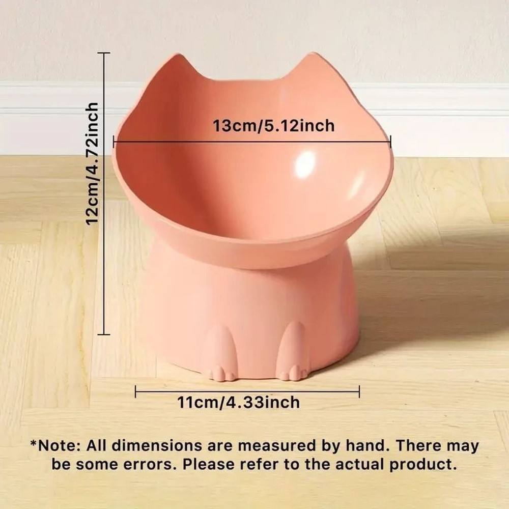 Elevated Cat Feeding Bowl With Tilted Design For Comfortable Eating 1