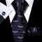 Stylish Purple Silk Tie Set For Men With Pocket Square And Cufflinks For Formal Occasions 3