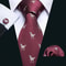 Stylish Purple Silk Tie Set For Men With Pocket Square And Cufflinks For Formal Occasions 9