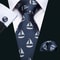 Stylish Purple Silk Tie Set For Men With Pocket Square And Cufflinks For Formal Occasions 12