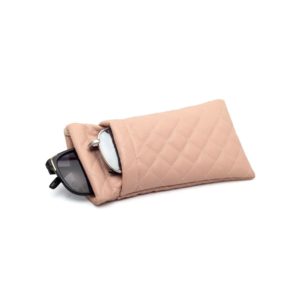 Double Layer Portable Squeeze Glasses Case Soft PU Leather Storage Bag 9