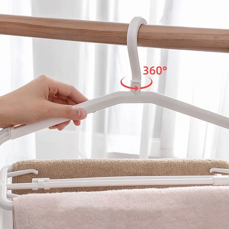 Scalable Plastic Clothes Hanger With Clip Space Saving Closet Organizer 2