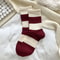 Cozy Cotton Knit Winter Socks Women Mid Calf Casual Warm Socks 8