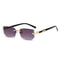 Clear View Rimless Rectangle Sunglasses For Men And Women 17