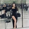 Elegant Side Slit Long Sleeve Bodycon Dress For Women 0