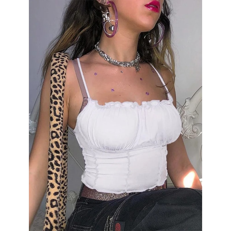 Ruffle Slim Fit Summer Crop Top For Women 6