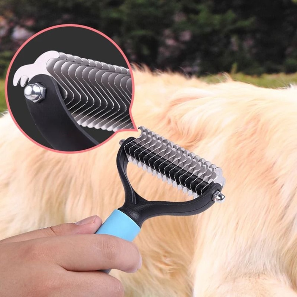 Double Sided Dog Grooming Brush For Mats And Tangles 2