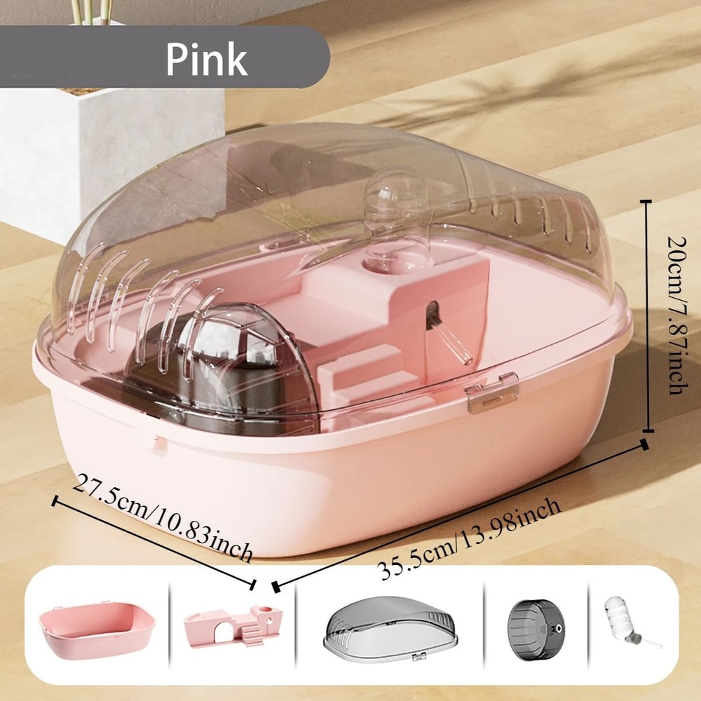 Hamster Castle Cage With Running Roller For Small Pets 4