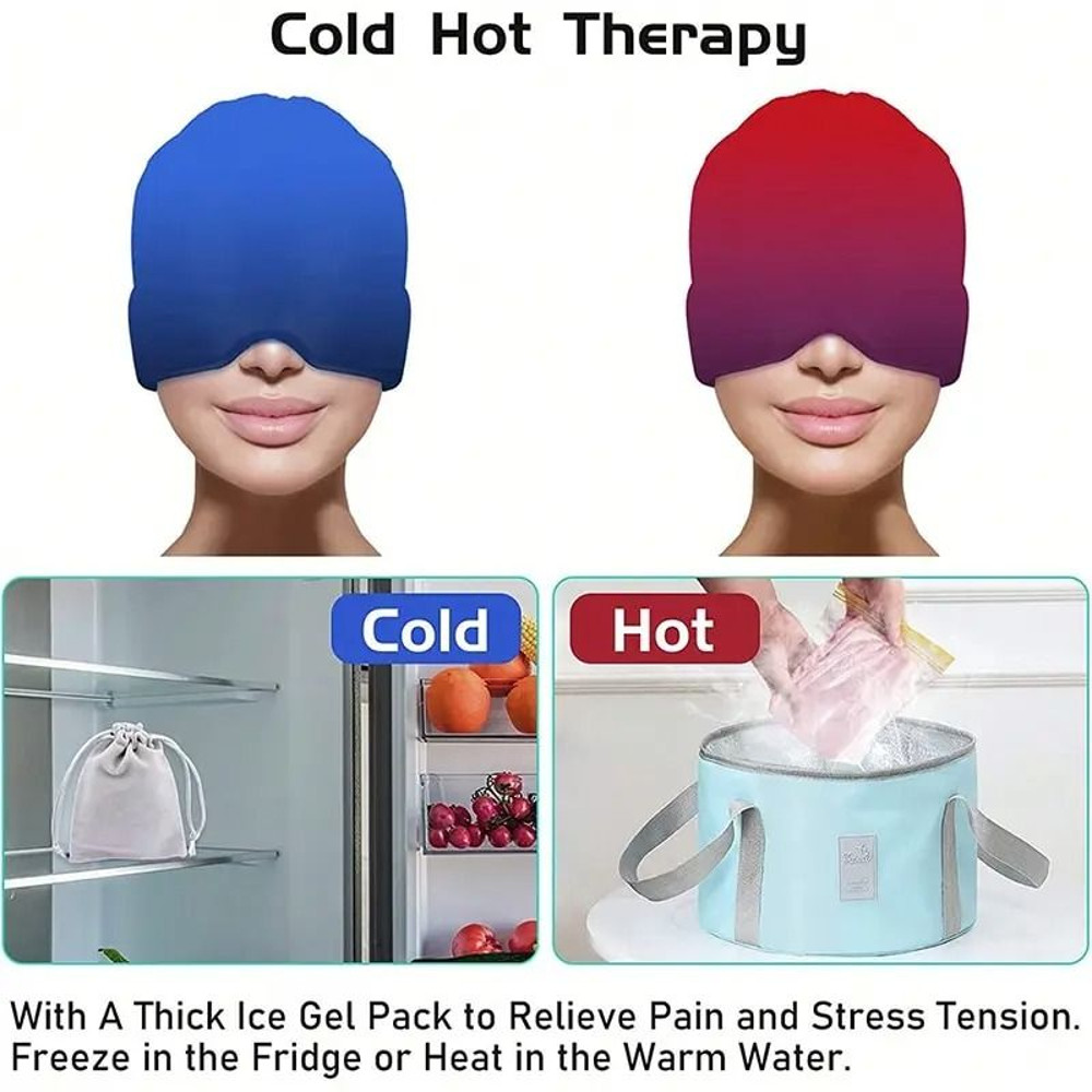 Gel Ice Headache Relief Hat For Migraine And Stress Comfort 2