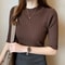 Short Sleeve Knit Blouse For Women Summer Lightweight Pullover Top 14