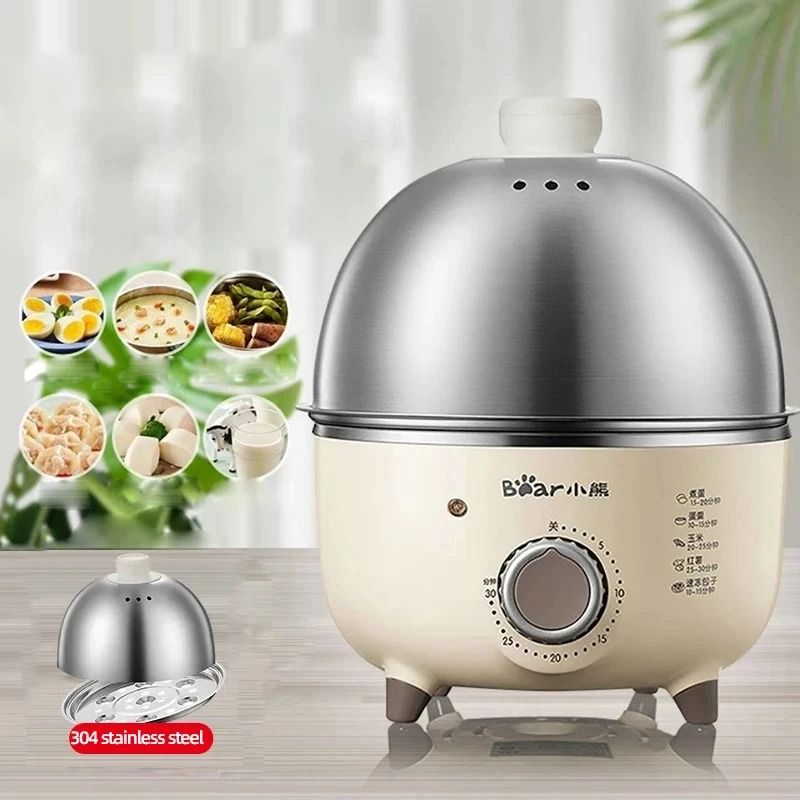 Electric Egg Boiler And Breakfast Steamer With Timer For Easy Cooking 0