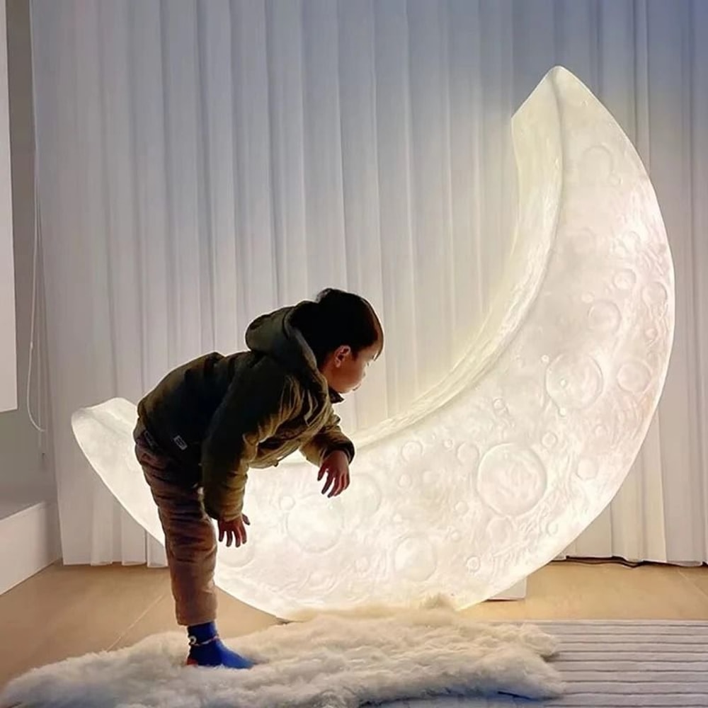 Crescent Moon Lounge Lamp Chair With Soft Ambient Glow 1