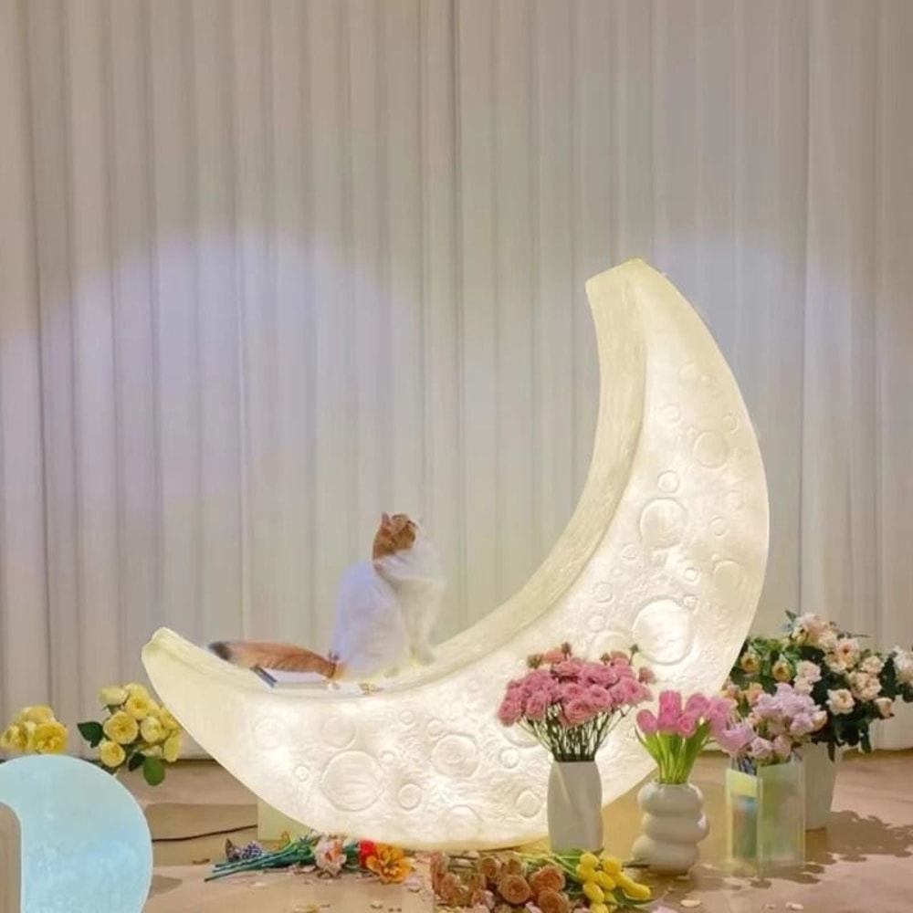 Crescent Moon Lounge Lamp Chair With Soft Ambient Glow 2