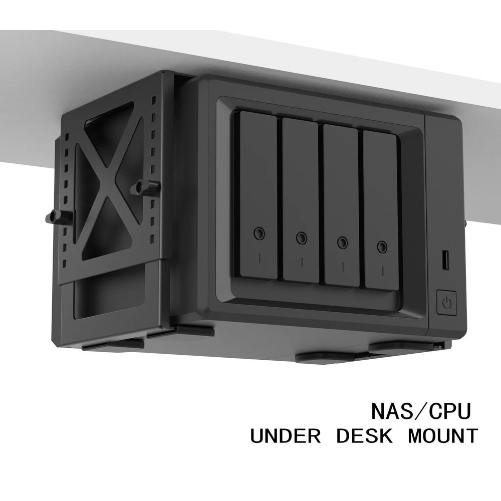 Adjustable Under Desk PC And NAS Mount Bracket Holder 0