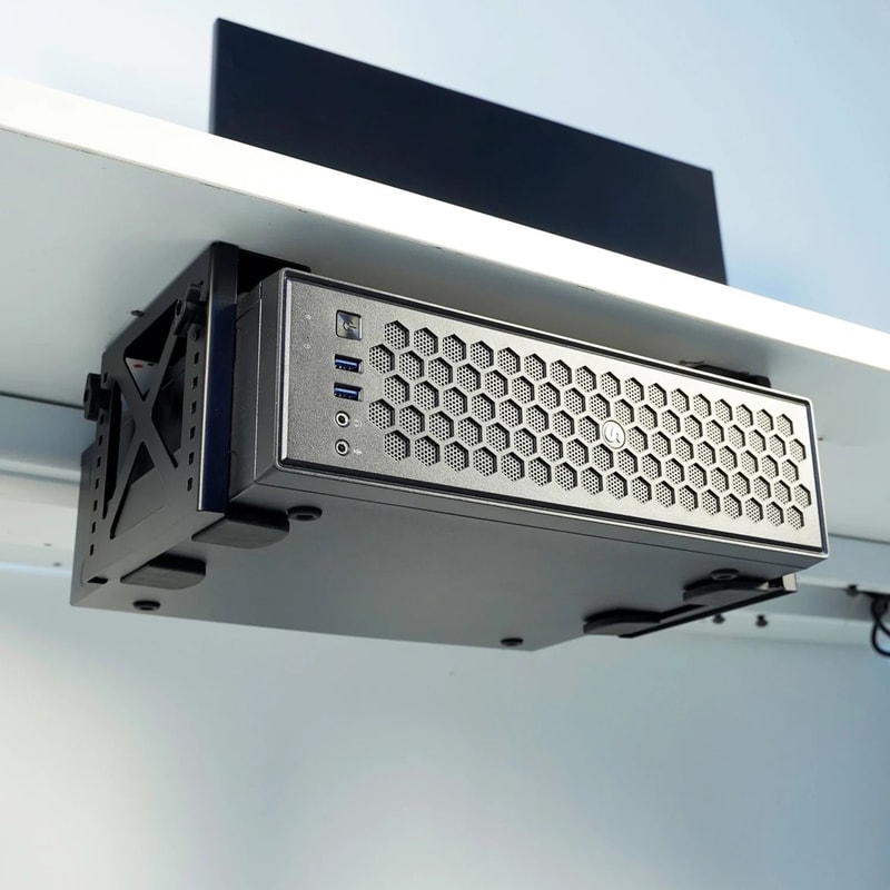 Adjustable Under Desk PC And NAS Mount Bracket Holder 1