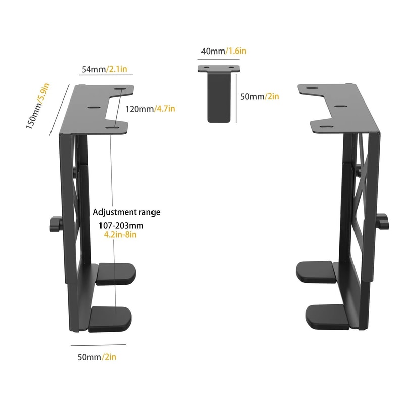 Adjustable Under Desk PC And NAS Mount Bracket Holder 4