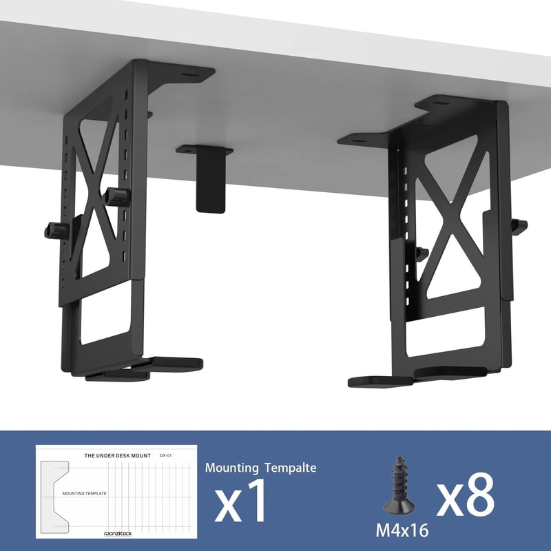 Adjustable Under Desk PC And NAS Mount Bracket Holder 5