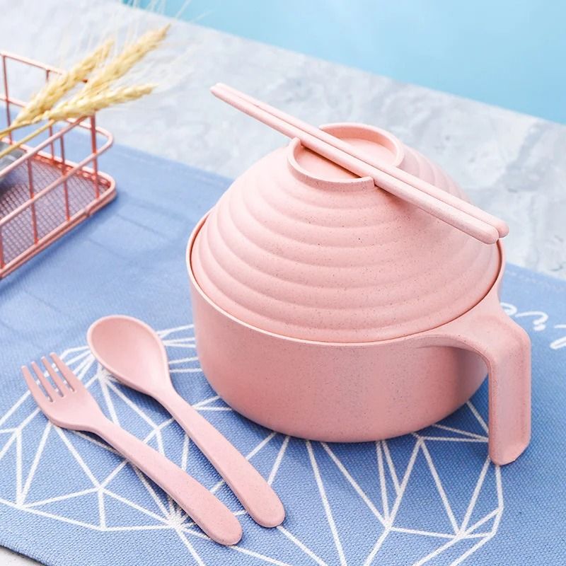3 In 1 Ramen Bowl Set With Lid And Chopsticks 9