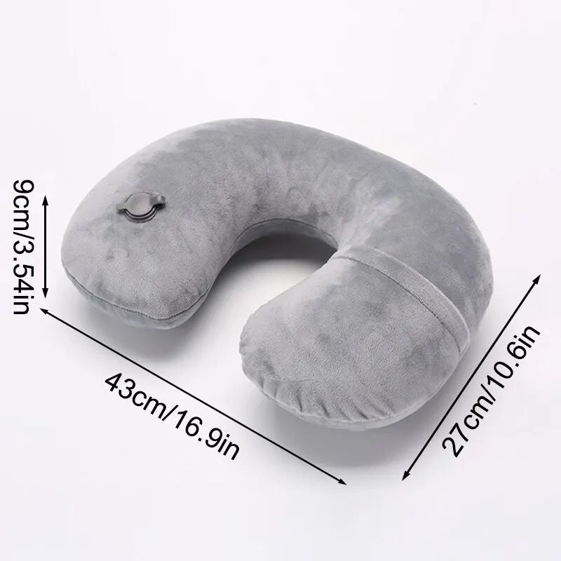 U Shaped Inflatable Travel Pillow For Neck And Spine Support 1