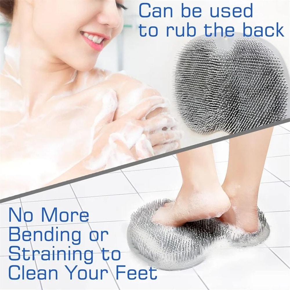 Shower Foot Scrubber Mat With Exfoliating Bristles And Suction Grip 2