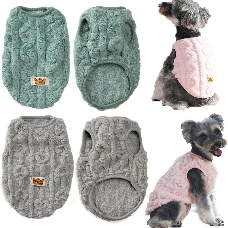 Fleece Warm Dog Vest With Soft Plush Fabric For Winter Comfort 0
