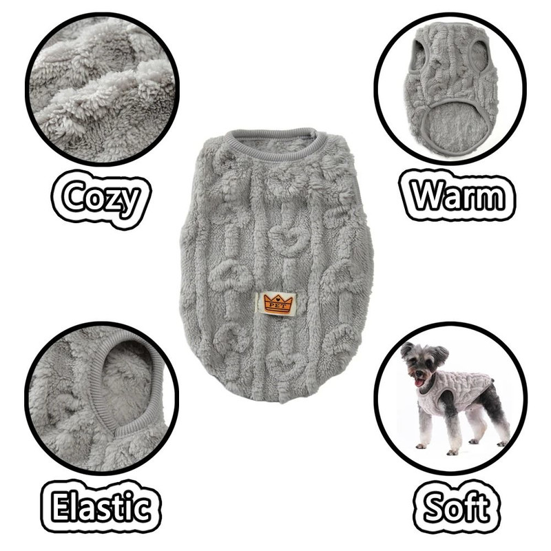Fleece Warm Dog Vest With Soft Plush Fabric For Winter Comfort 1