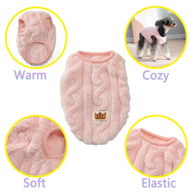 Fleece Warm Dog Vest With Soft Plush Fabric For Winter Comfort 3