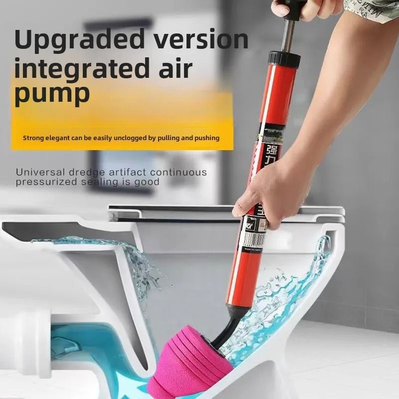 High Pressure Toilet Unblocker With Strong Silicone Plunger Head 0