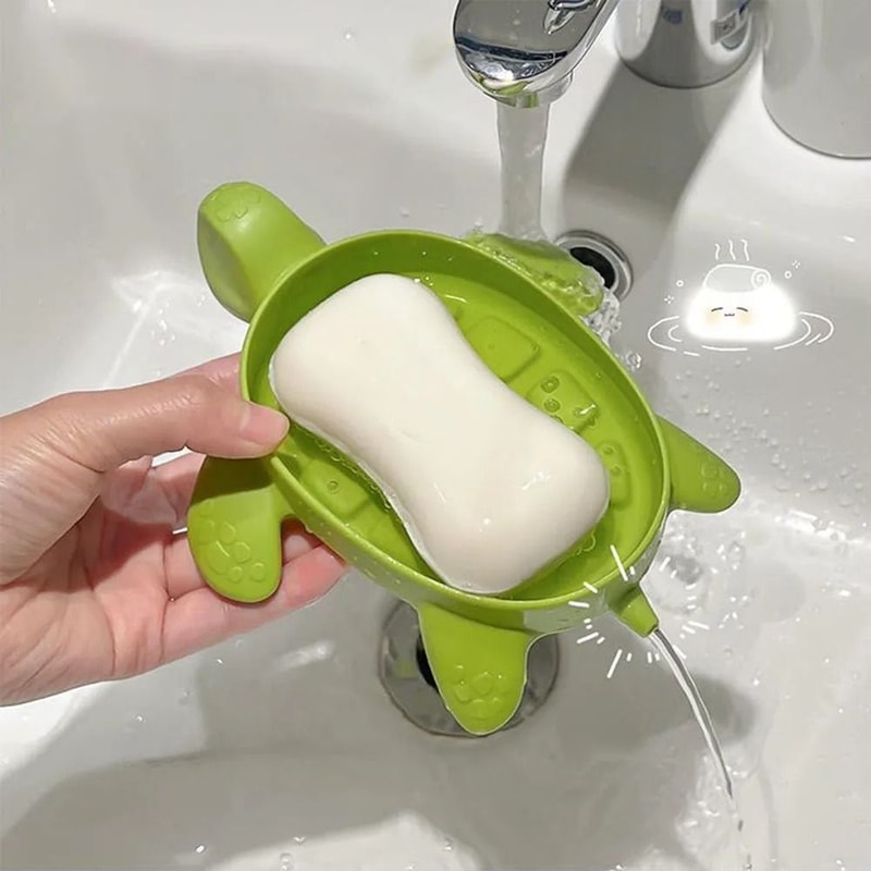 Turtle Shaped Soap Dish With Ventilated Drain Design 1