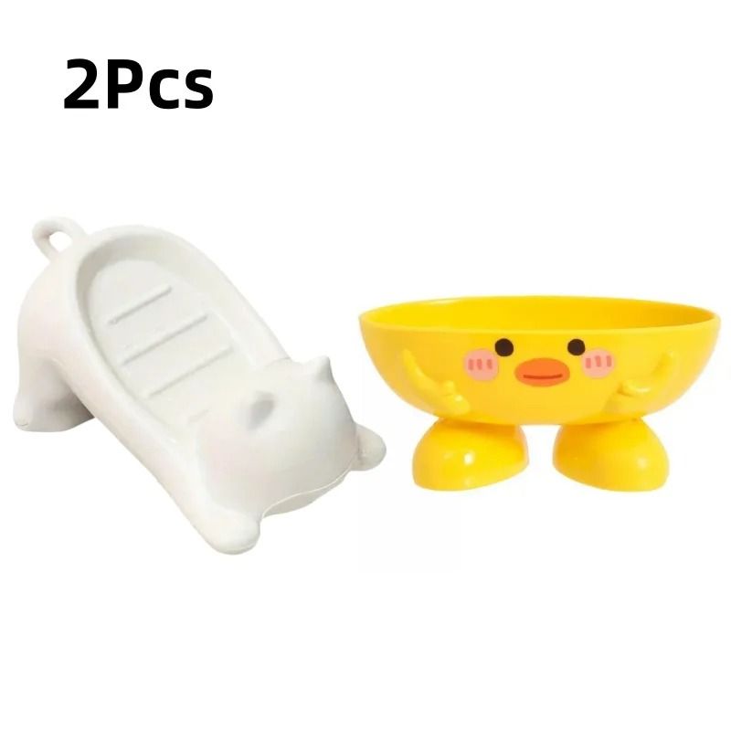 Cute Cartoon Cat Soap Dish With Drainage For Bathroom And Kitchen 9