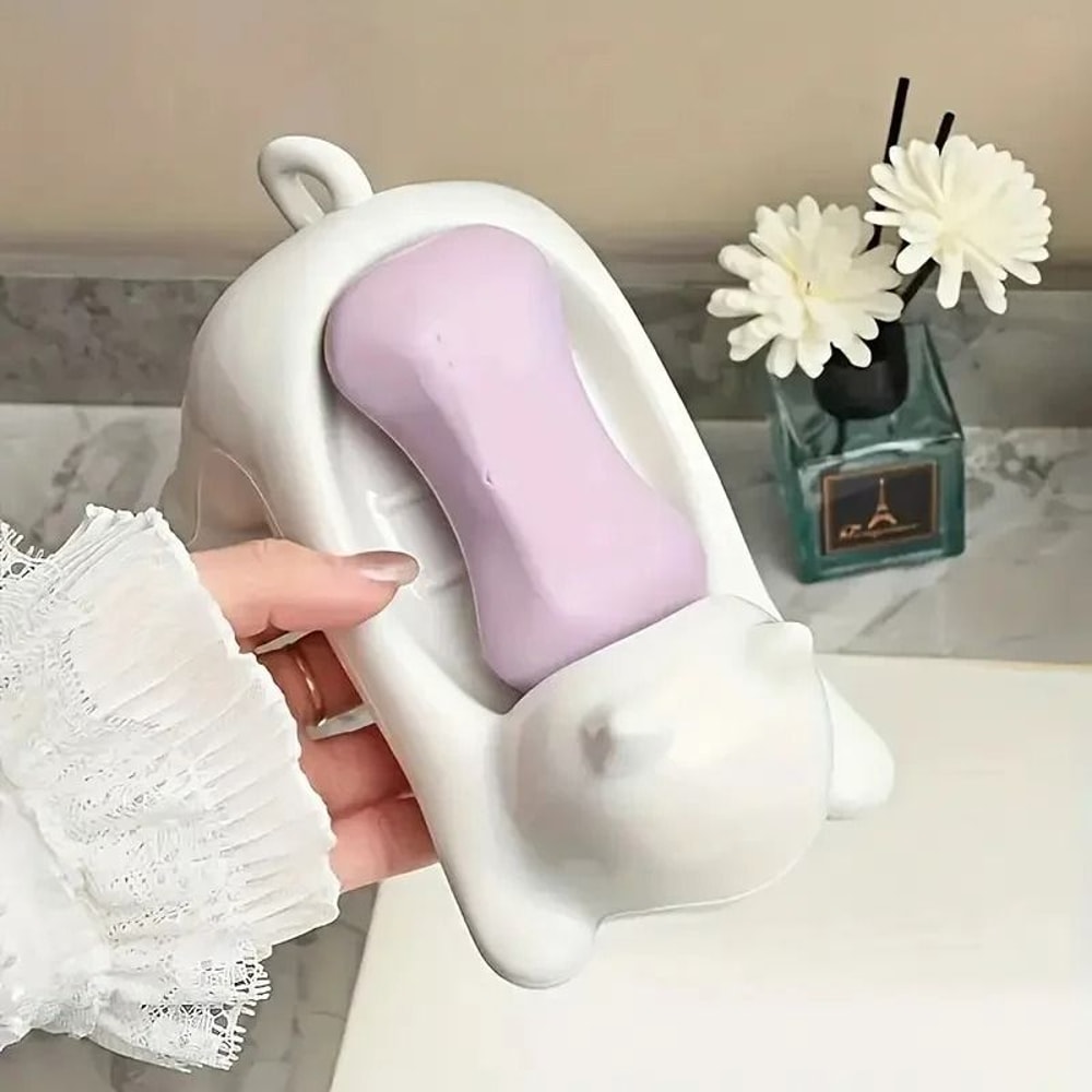 Cute Cartoon Cat Soap Dish With Drainage For Bathroom And Kitchen 1