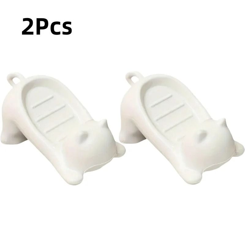 Cute Cartoon Cat Soap Dish With Drainage For Bathroom And Kitchen 8