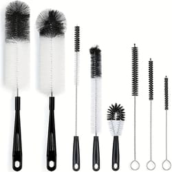 8 piece wine bottle cleaning brush set with long handle