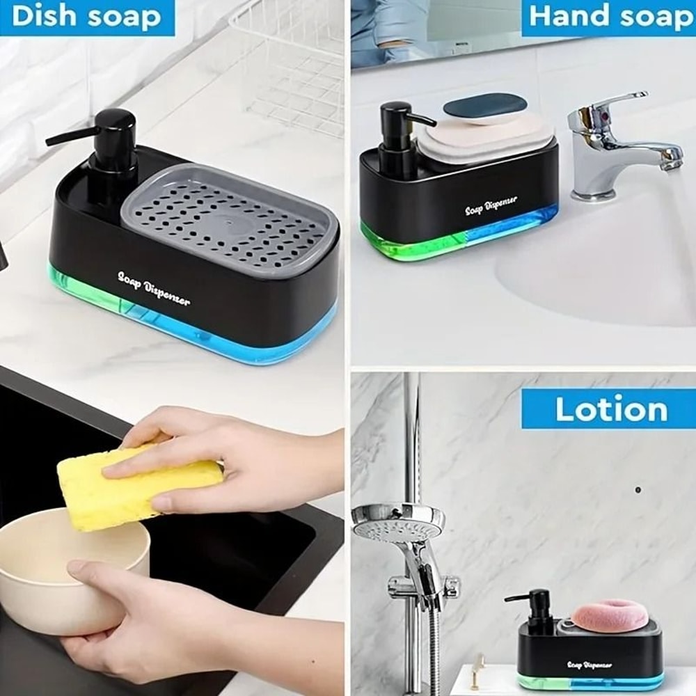 Hand And Dish Soap Dispenser Set With Built In Sponge Holder 1