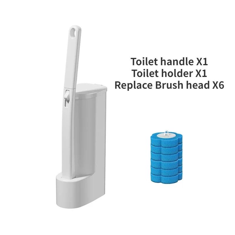 Disposable Toilet Brush Kit With Replaceable Heads Multiple Pack Options 7