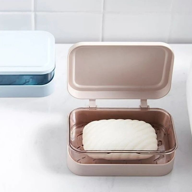 Bathroom Soap Dish With Lid And Draining Tray 2