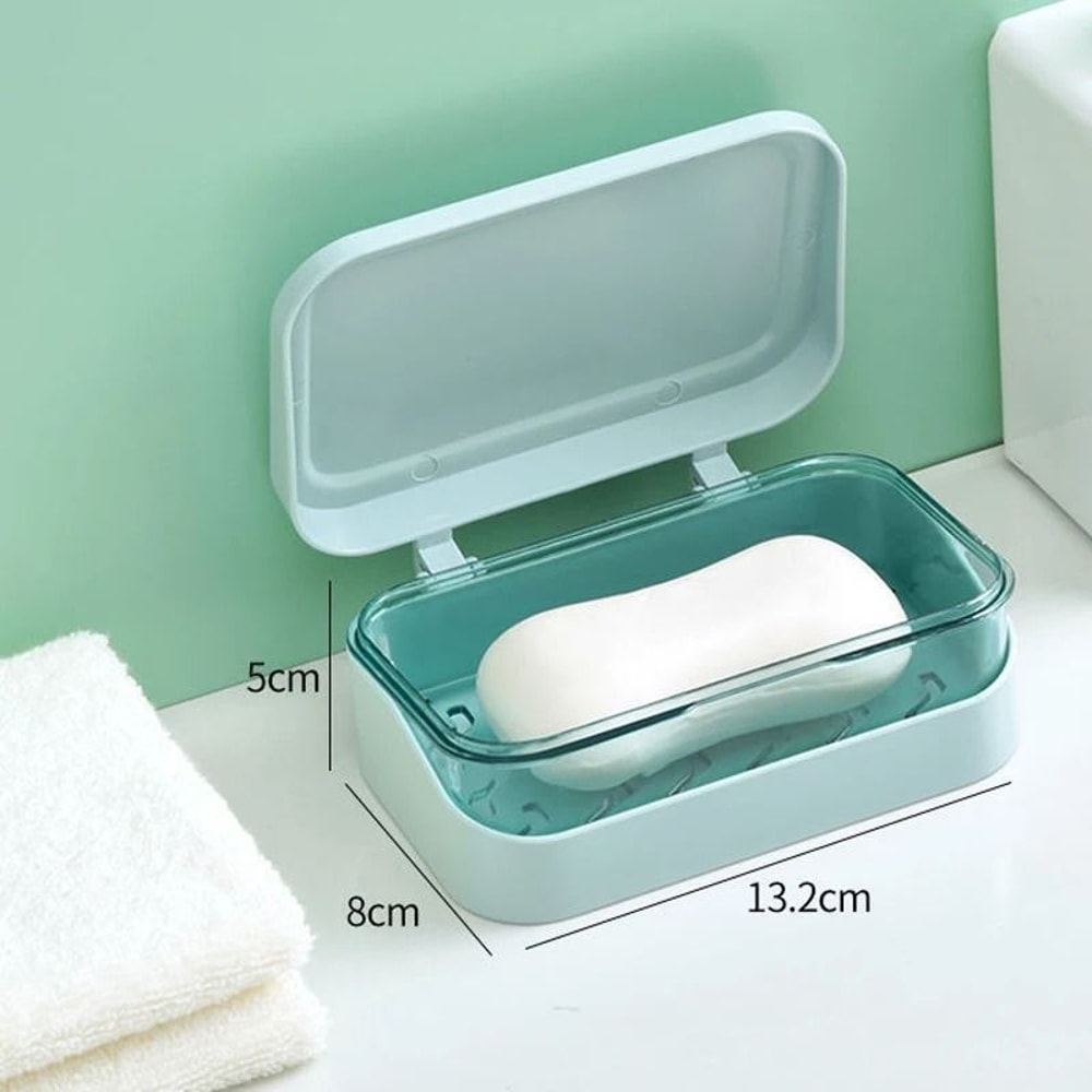 Bathroom Soap Dish With Lid And Draining Tray 6